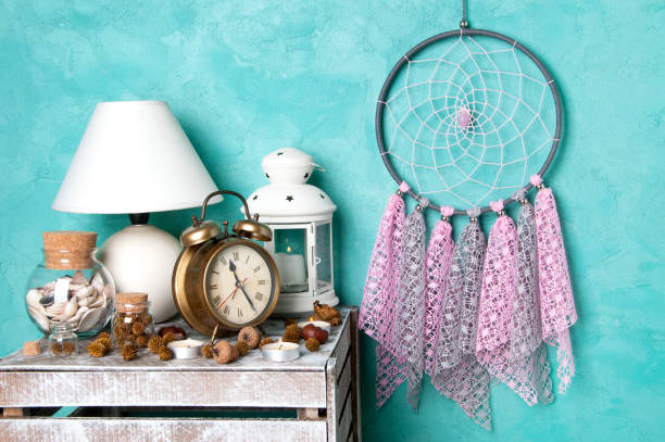 istock Bedroom decor on aquamarine 869719302