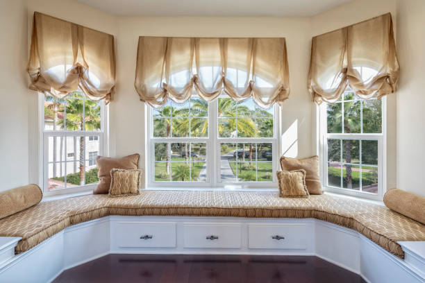 Sitting area in an estate home with storage