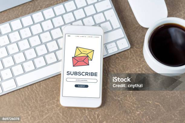 Subscribe Concept Stock Photo - Download Image Now - E-Mail, Marketing, Subscription