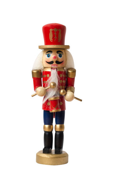 istock Christmas nutcracker toy soldier traditional figurine, Isolated on white background 869726176