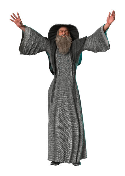 istock 3D digital render of a fantasy wizard isolated on white 869734196