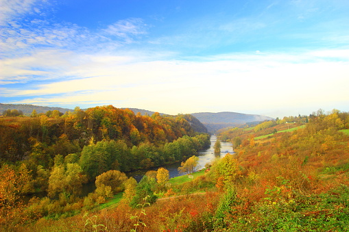 Fall lnadscape on the river Korana, near Rastoke, Croatia