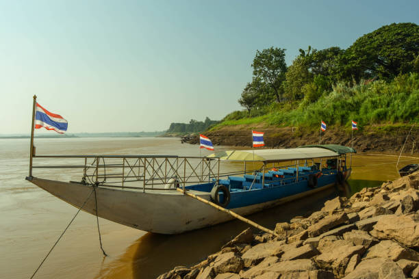 istock The old Thai flag was blown away by the winds at dawn. 869741674