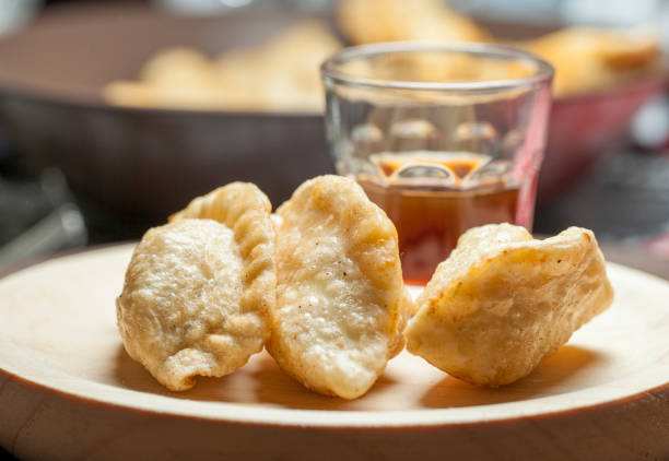 istock Fried Jiaozi in close up 869742188