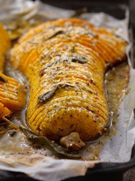 istock Hasselback Butternut Squash with Brown Butter, Sage and Parmesan 869750424