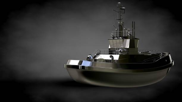 istock 3d rendering of a metalic reflective ship on a dark background 869756842