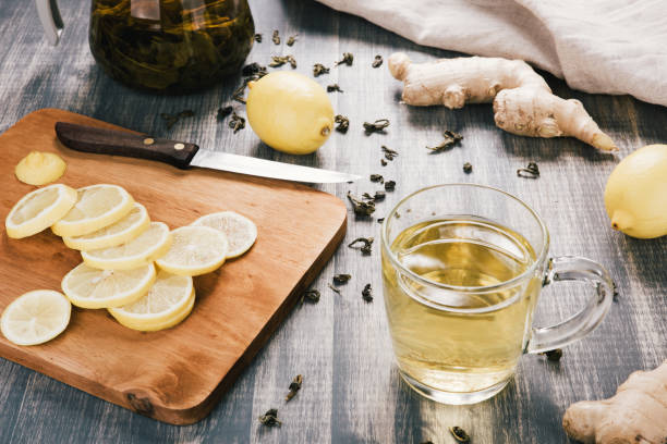 istock Cup of Ginger tea with lemon. 869757938