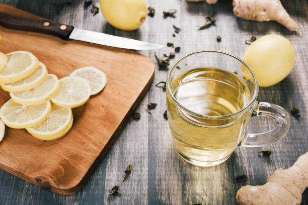 istock Cup of Ginger tea with lemon. 869758006