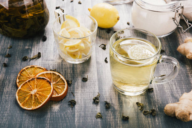 istock Cup of Ginger tea with lemon. 869758186