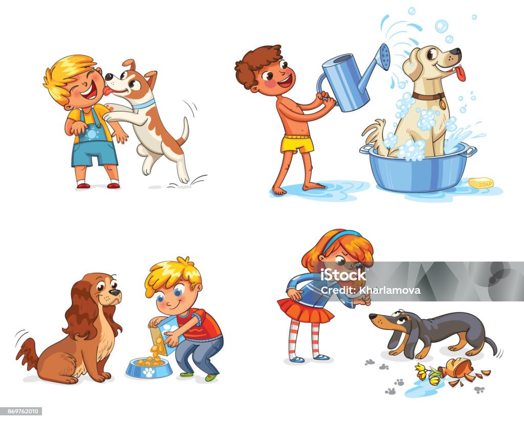 Huấn Luyện Chó Nhân Vật Hoạt Hình Hài Hước Hình minh họa Sẵn có ...