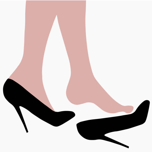 illustrazioni stock, clip art, cartoni animati e icone di tendenza di scarpe per piedi - lace pink white black