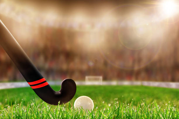 istock Field Hockey in Stadium With Copy Space 869773604