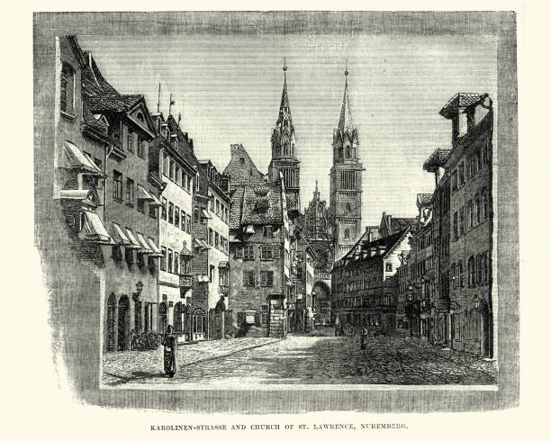 istock Karolinen-strasse and Church of St Lawrence, Nuremberg 869774076