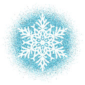 istock Snowflake - Blue glitter vector Christmas Ornament on white background 869779824