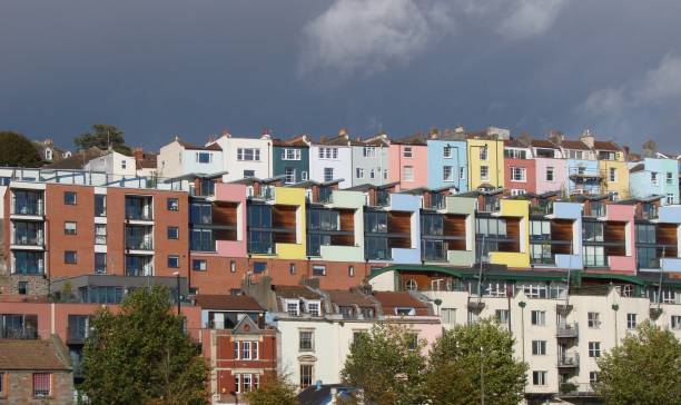 istock Coloured houses on a hill 869780486