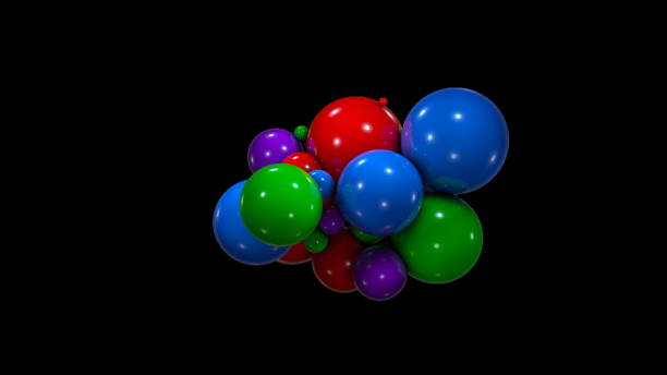 istock Abstract background with chaotic colorful spheres 869781818