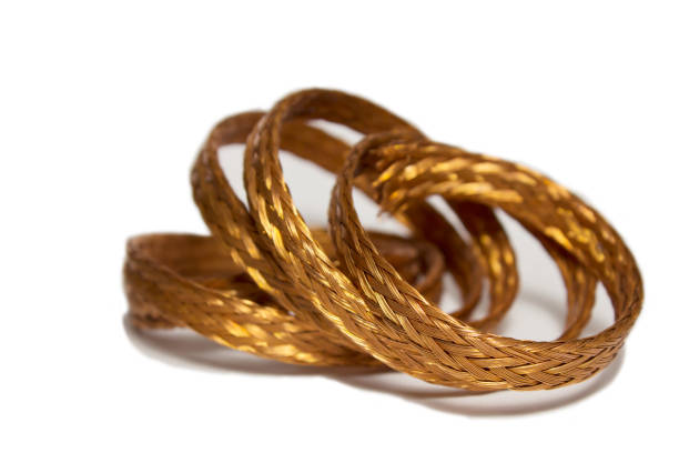 istock Braided copper wire  twisted ring on a white background with space for text. 869789210