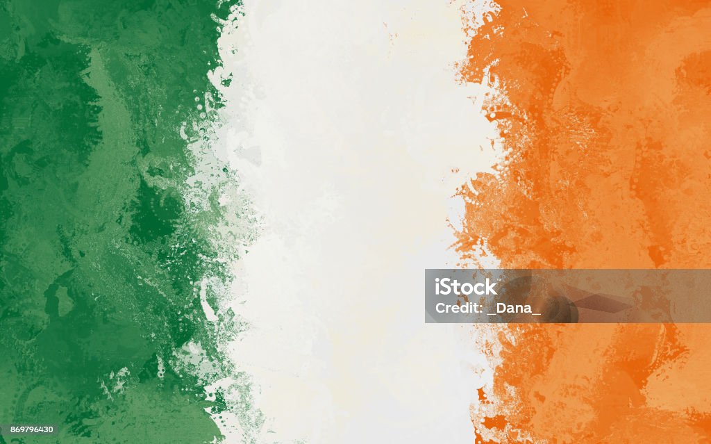 Irland-Grunge-Flagge - Lizenzfrei Insel Irland Stock-Foto