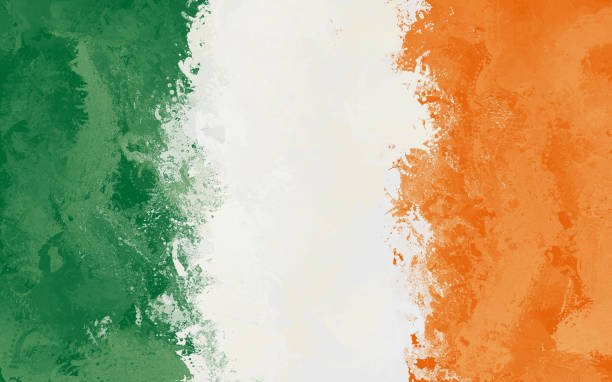 флаг ирландии гранж - традиционно ирландский стоковые фото и изображения