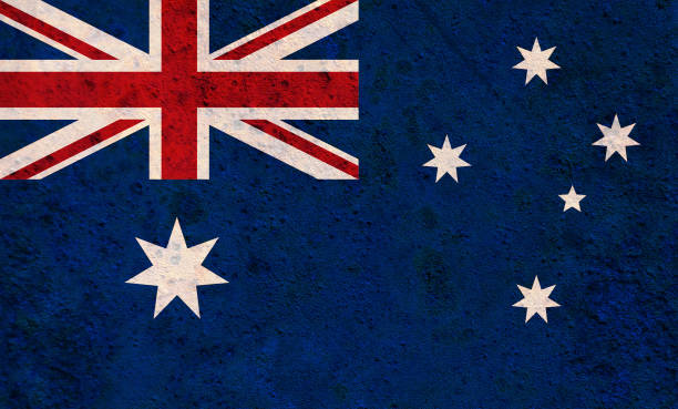 istock Flag of Australia on rusty metal 869804324