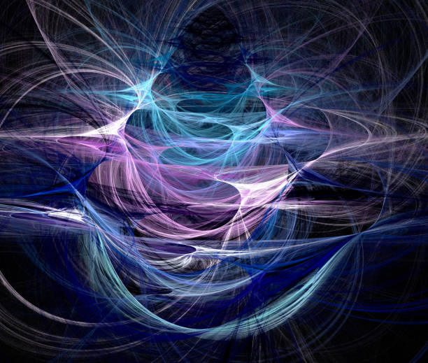 istock Abstract illustration of a fractal pattern on black background 869804572