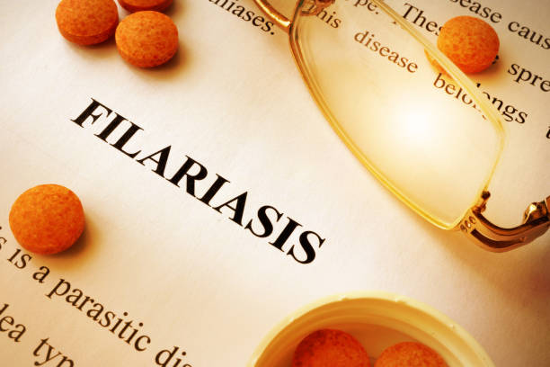 istock Page with title Filariasis and pills. 869815034