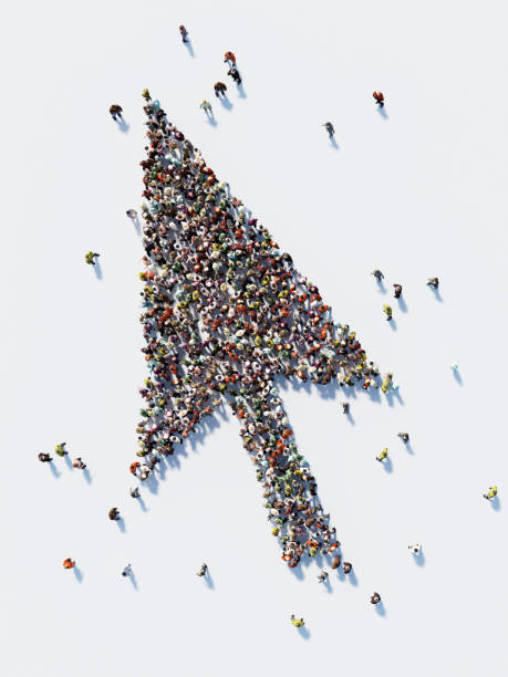 istock Human Crowd Forming A Mouse Cursor : Social Media Concept 869815916