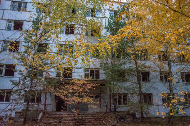 istock Abandoned Pripyat city in Chernobyl Exclusion Zone at autumn time 869822710