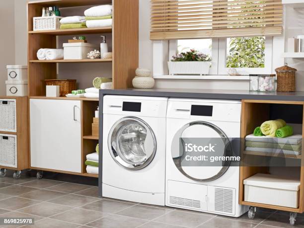 Wäscherei Zimmer Stockfoto und mehr Bilder von Waschmaschine - Waschmaschine, Hauswirtschaftsraum, Wäsche