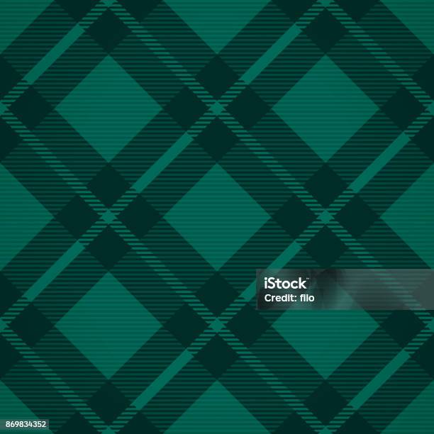 Plaid Seamless Background Stock Illustration - Download Image Now - Plaid, Green Color, Vector