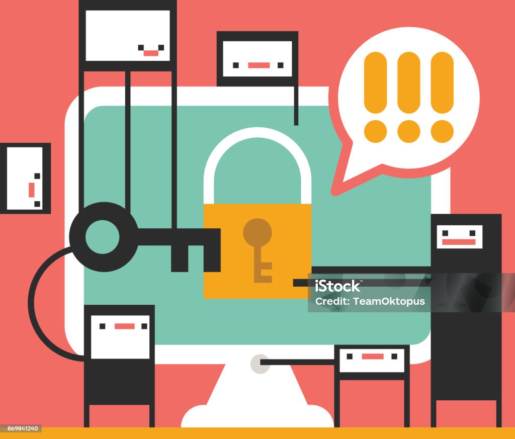 Computer Hacking Diagram Hacking A Computer Stock Illustration - Download Image Now - Data ...