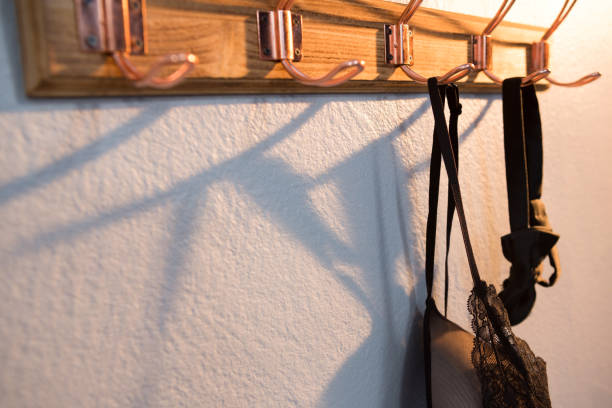 istock Lingerie and bow tie hanging on hook 869849116