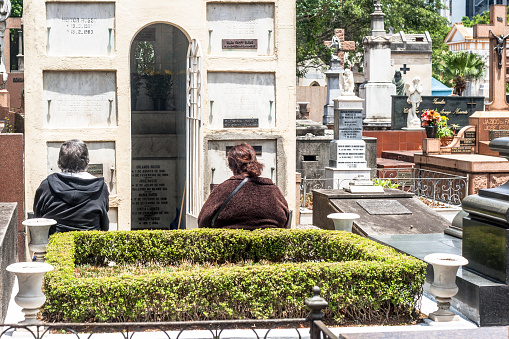 Sao Paulo, Brasil, November 11, 2011. People visit their dead during the day of the deceased in the Cemetery of Consolacao, in the central region of Sao Paulo