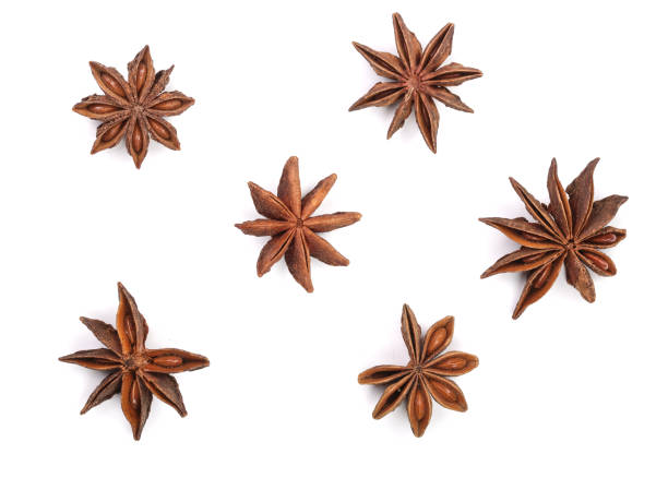 istock Star anise isolated on white background. Top view 869863442