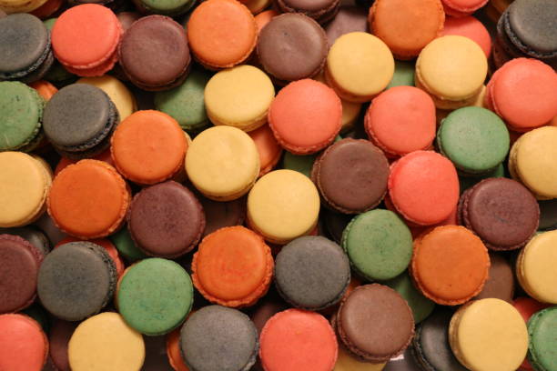istock Bunch of colorful macarons. 869869426
