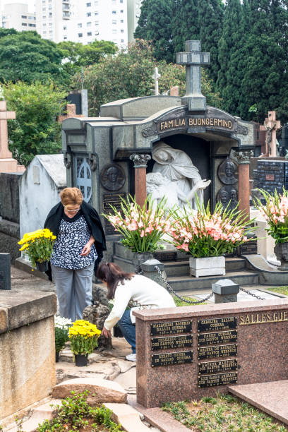 Tombs at the Luarca cemetery, Asturias, Spain