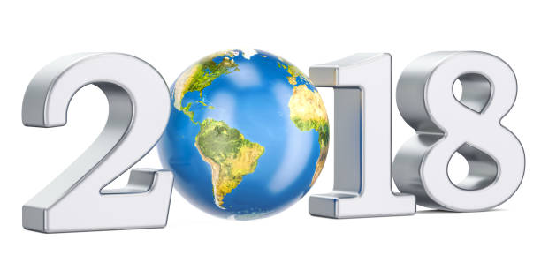 istock Happy New Year 2018 with Earth Globe concept 869891990