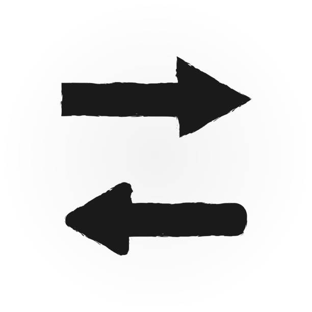 Damaged straight arrow. Two element. Grunge. vector art illustration
