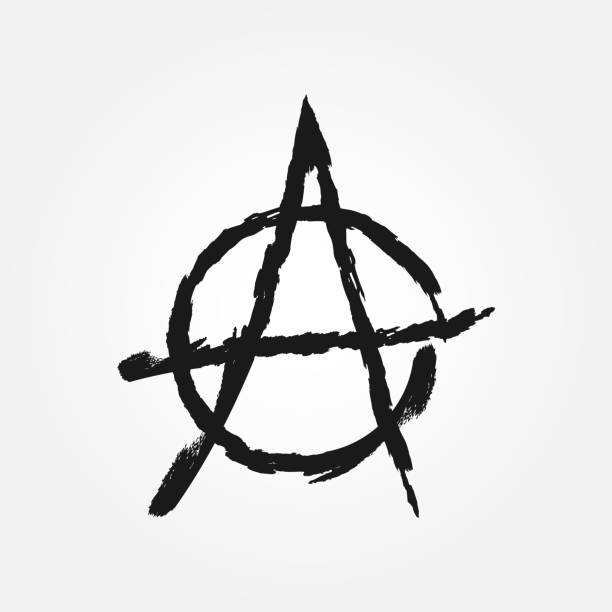 ilustrações, clipart, desenhos animados e ícones de sinal de anarquia. o símbolo do anarquismo. isolado. grunge. - símbolo da anarquia ilustrações