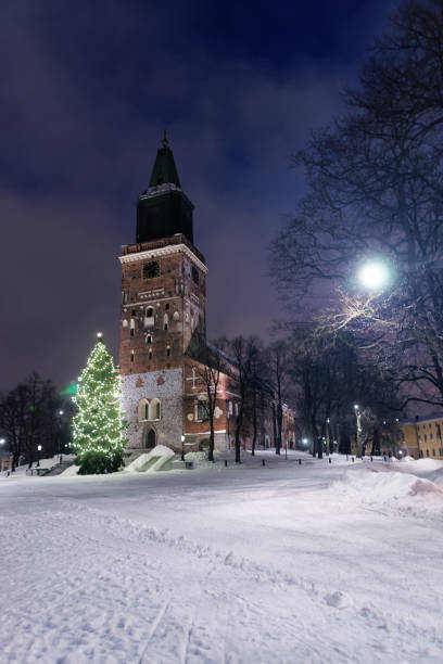 istock Cathedral and Christmas tree in Turku 869905002