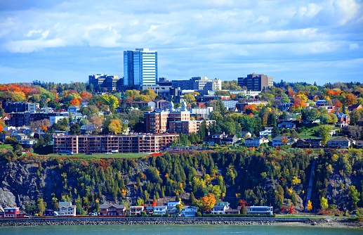 Lévis is a city in eastern Quebec, Canada. It is located on the south shore of the St. Lawrence River, opposite Quebec City.