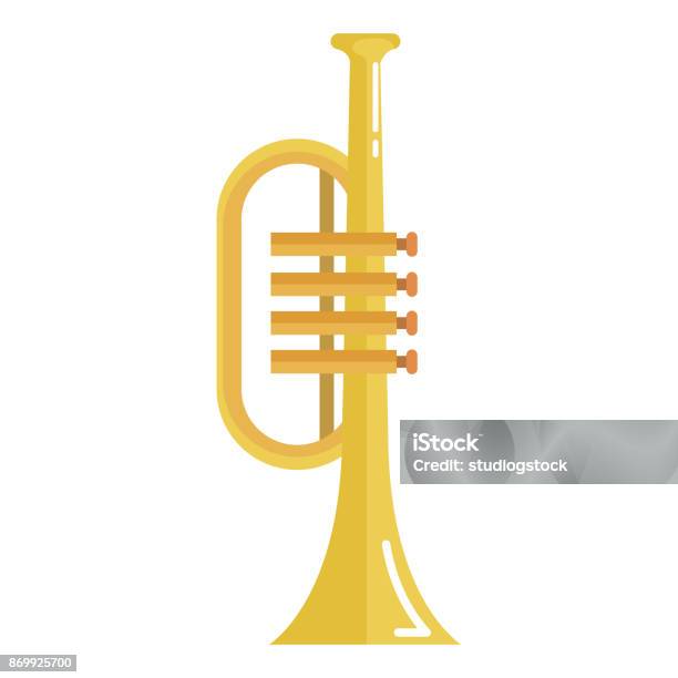 Trumpet Instrument Isolerade Ikonen-vektorgrafik och fler bilder på Trumpet - Trumpet, ClipArt, Religiös ikon