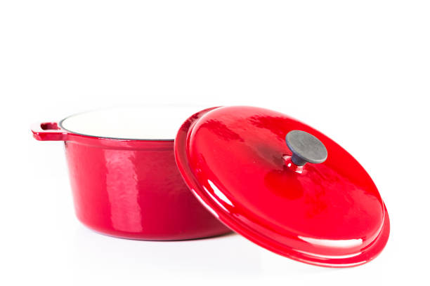 istock Red enameled cast iron covered dutch oven 869926870