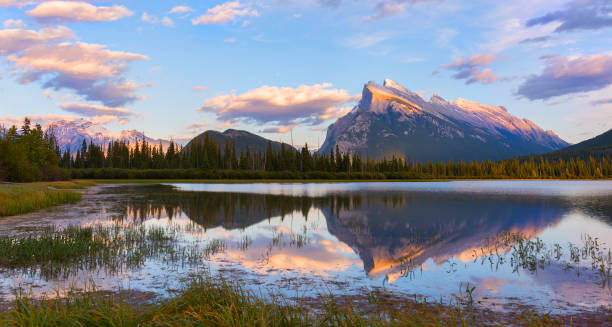 istock Mt Rudle reflecting in Vermillion Lake 869935976
