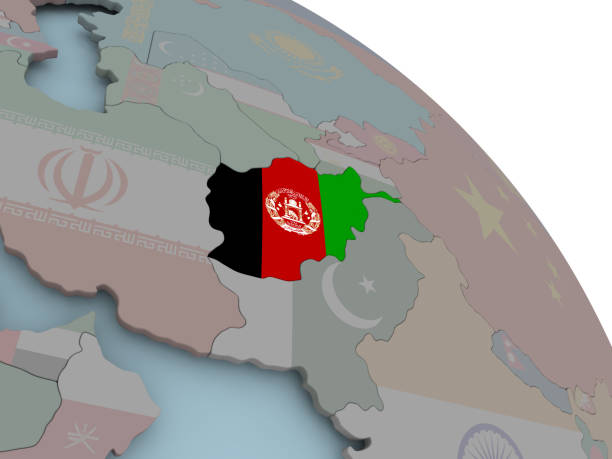 istock Map of Afghanistan with flag 869939944