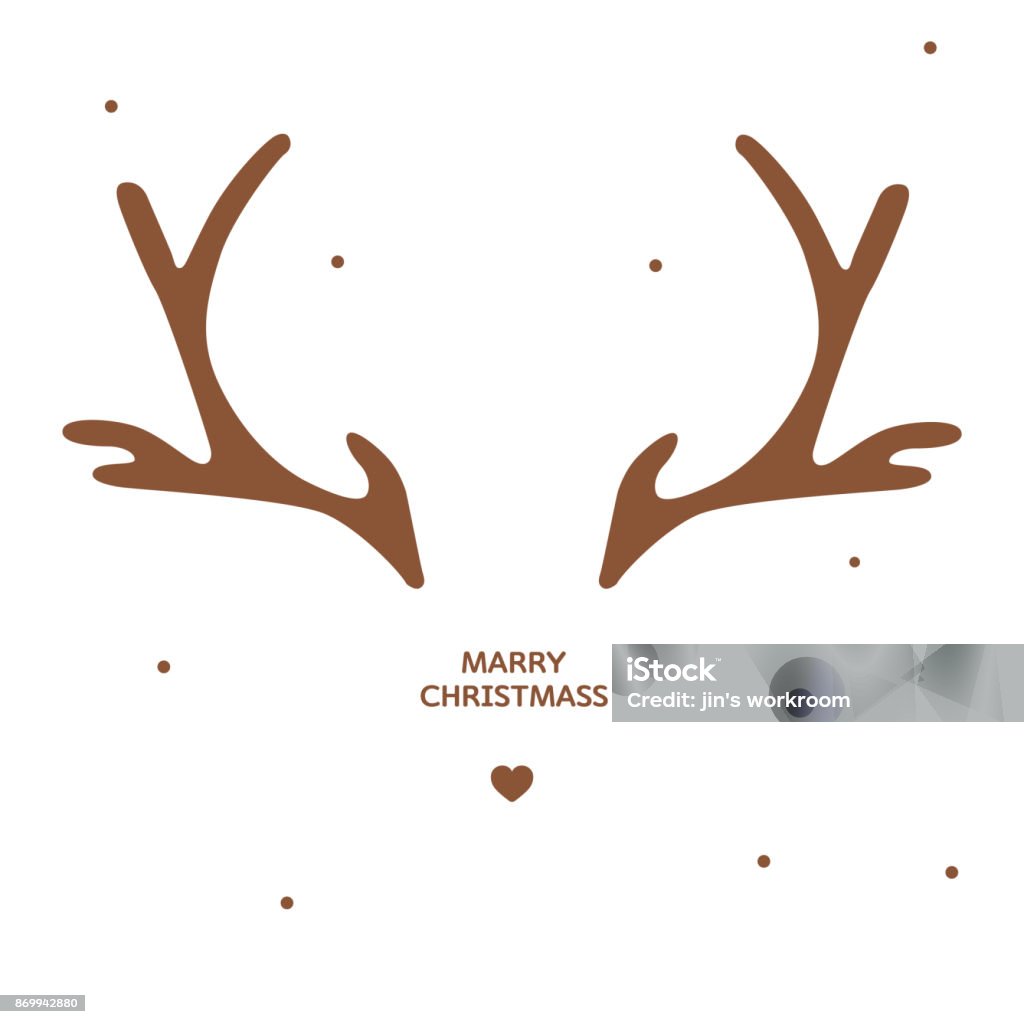 antler christmas card template simple christmas card Reindeer stock vector