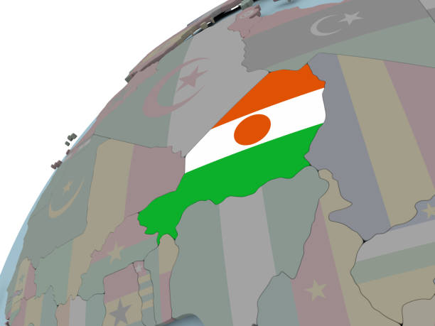 istock Map of Niger with flag 869943620