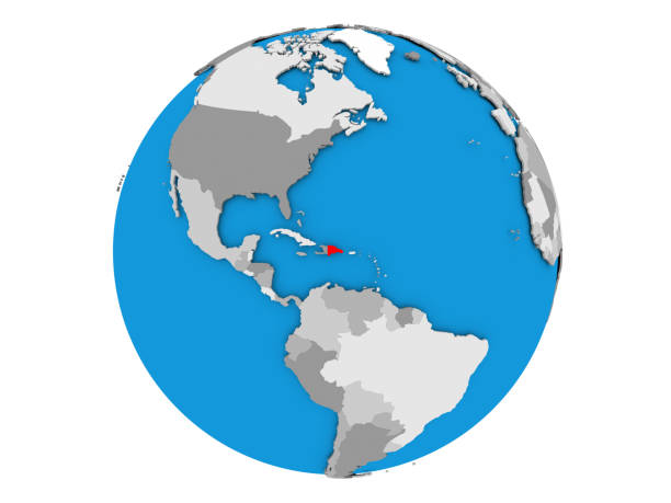 istock Dominican Republic on globe isolated 869947014