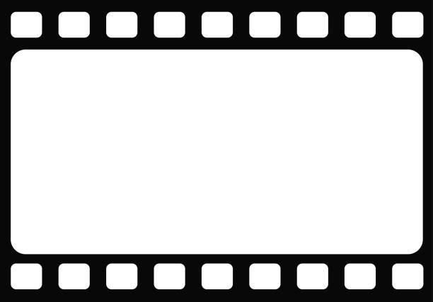 istock Seamless horizontal blank wide retro film frame template background 869950172