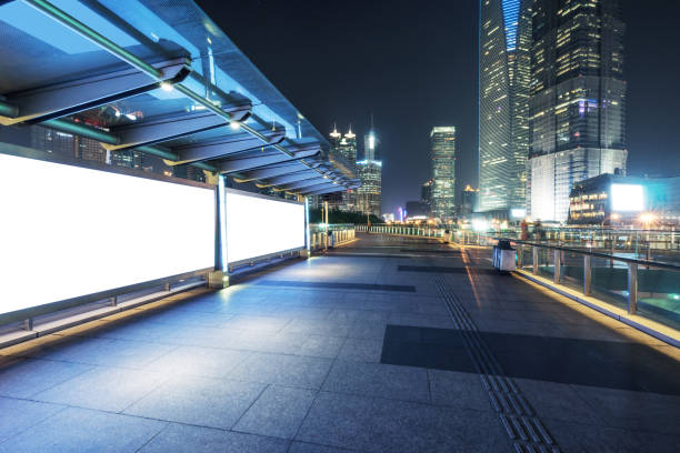 istock blank propaganda poster by sidewalk in modern city 869956542
